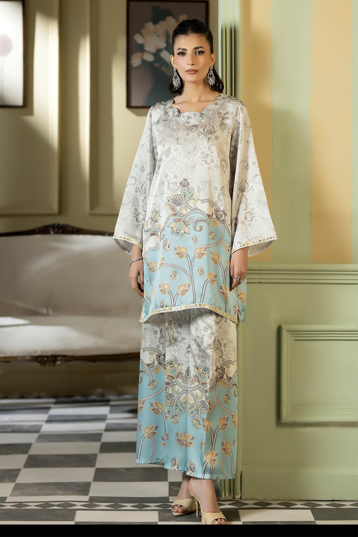 Aqua Paisley