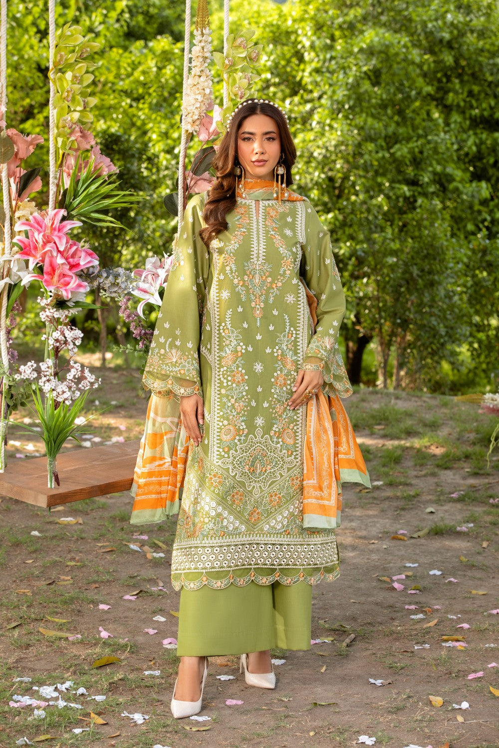 Cambric Cotton 3pc Shalwar Kameez
