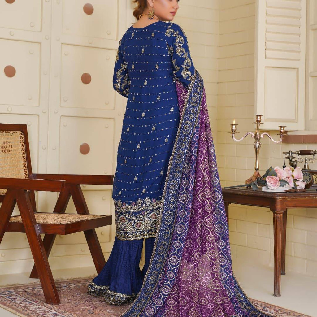 Regal Chiffon 3pc Suit  Royal Blue