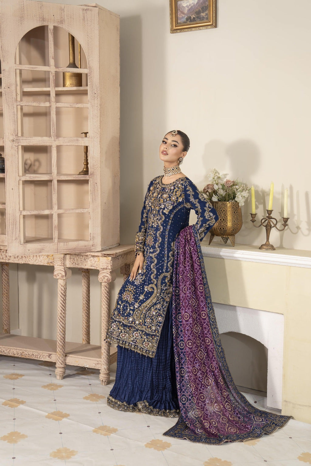 Regal Chiffon 3pc Suit  Royal Blue