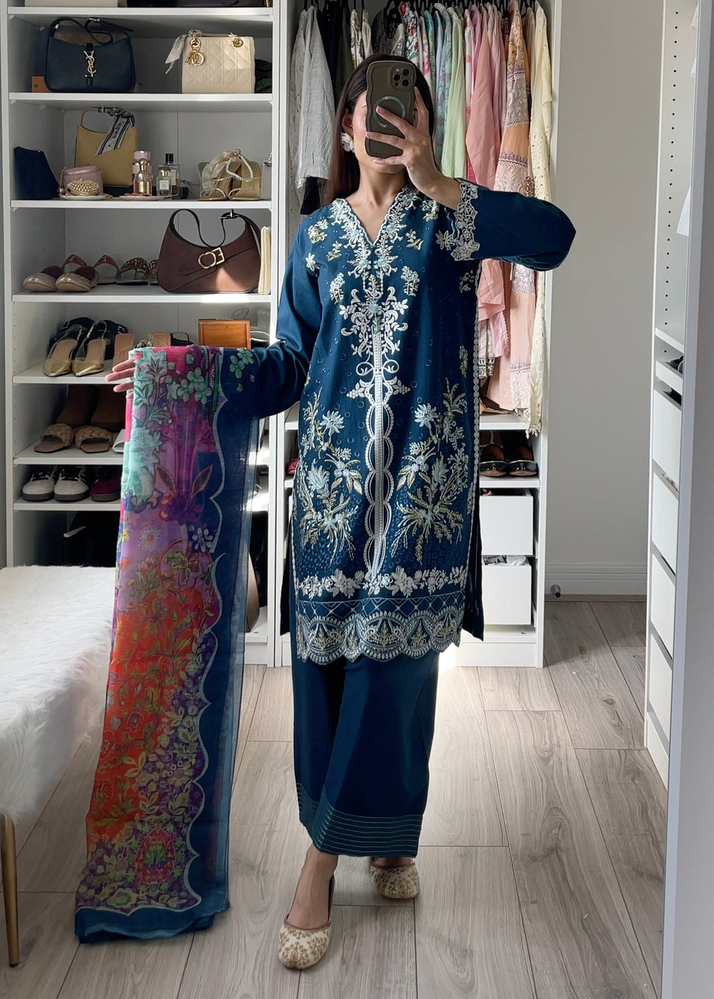 Cambric Cotton 3pc Shalwar Kameez