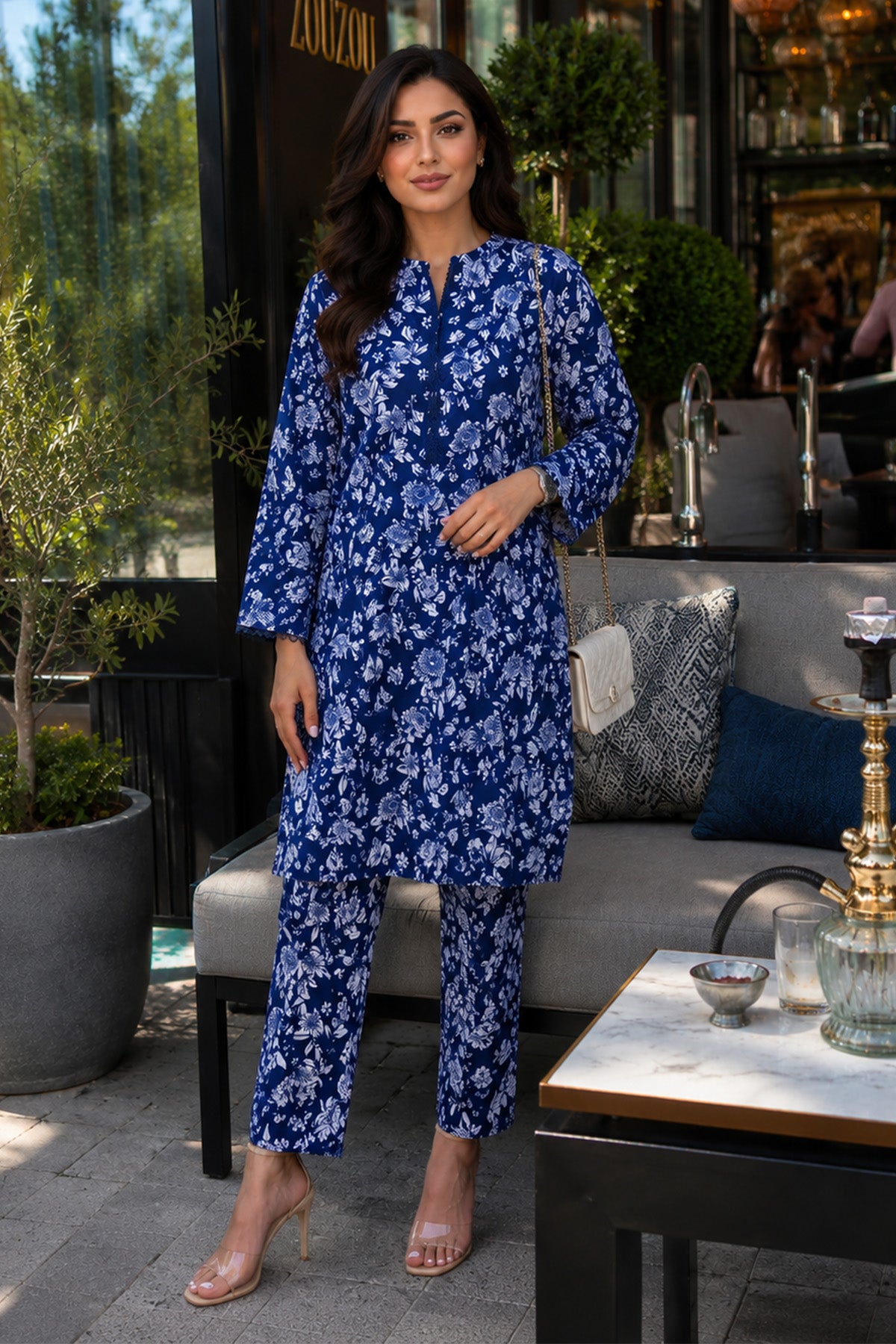 Floral affairs - Navy